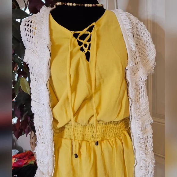 Sunny Yellow Tiered Mini Dress - Universal Thread Goods Co. (Size S) - Picture 11 of 13
